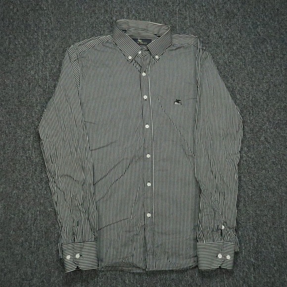 Etro Other - Etro Shirt Mens Medium Black‎ White Striped Long Sleeve Button Down
